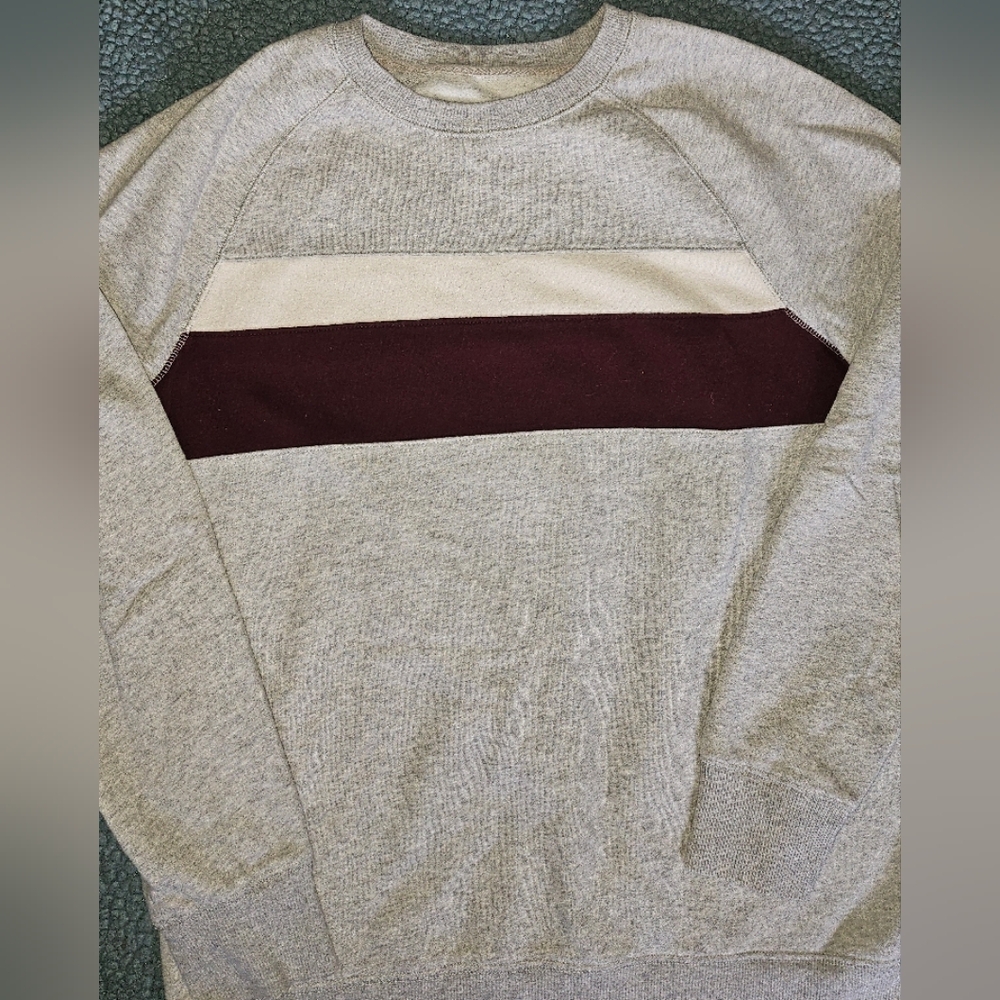 Mens Gray Colorblock Sweater